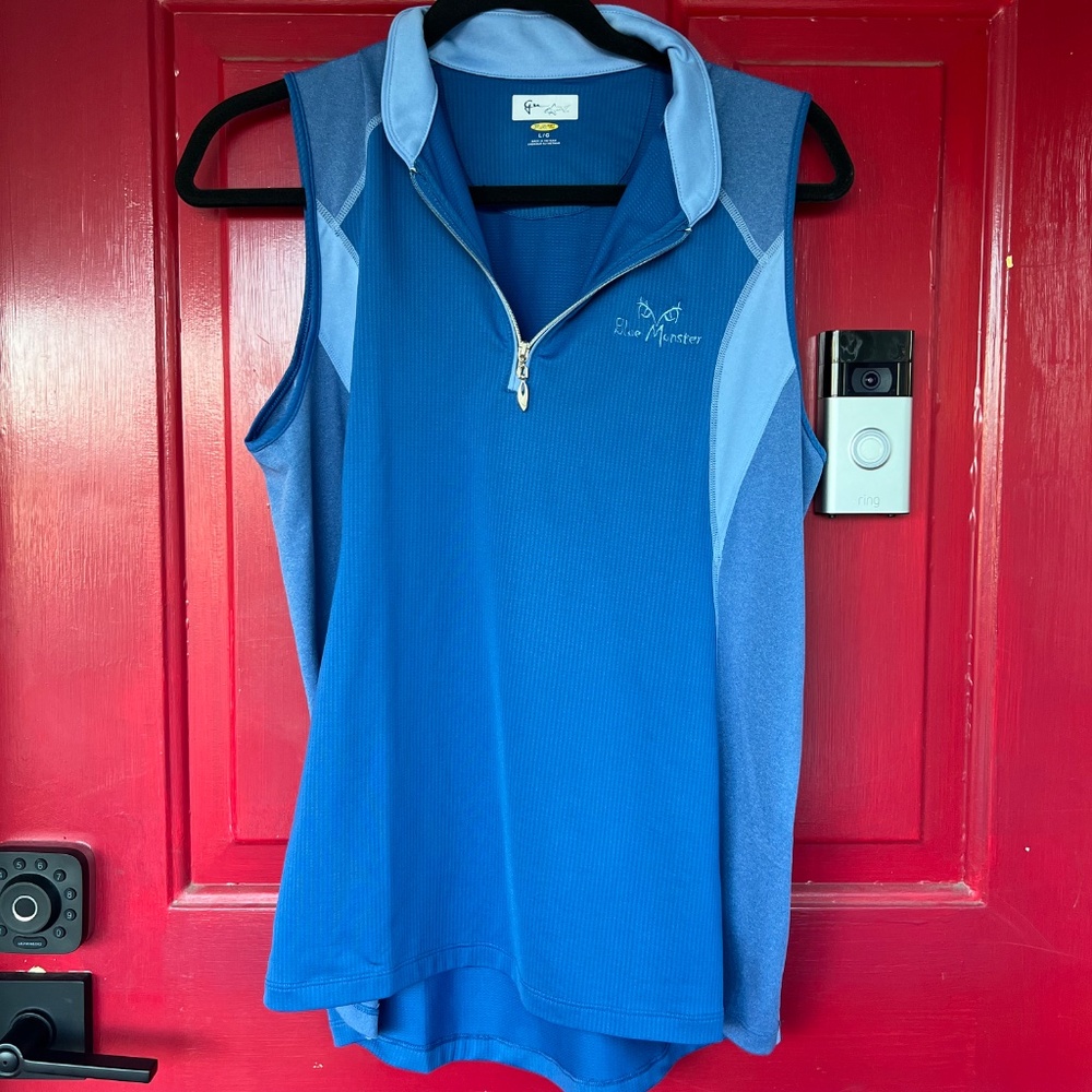 Greg Norman Vest Blue Golf Lightweight Large Summer